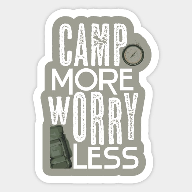 Worry Camper Sticker by TeePixelate